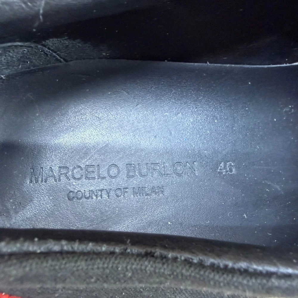 Marcelo‎ Burlon Snake Mens 13 EU 46 Slip On Sneakers Italy Black Red